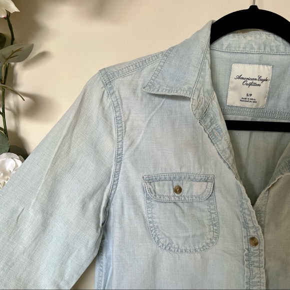 💚 American Eagle Outfitters Button Down Collared Top - Picture 5 of 10
